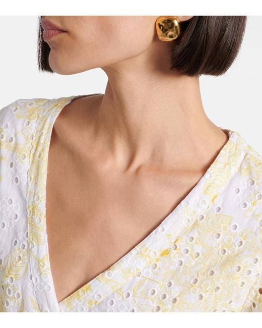 Melissa Odabash White Tabitha Broderie Anglaise Cotton Wrap Dress