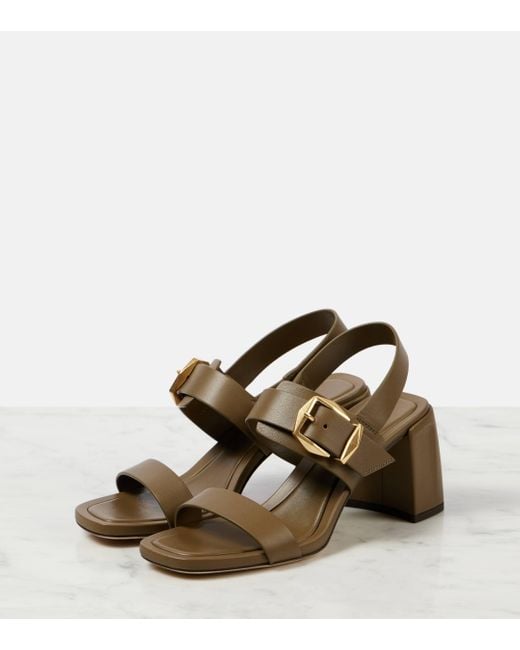 Jimmy Choo Brown Hawke 70 Leather Sandals