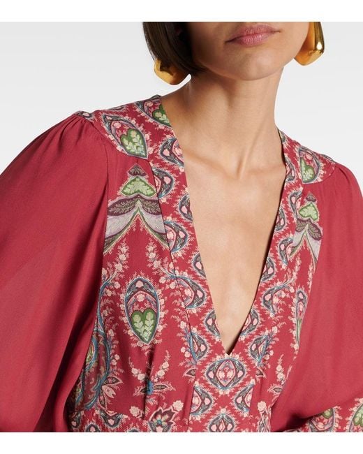 Etro Red Paisley Maxi Dress