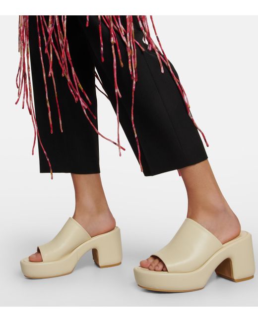 Robert Clergerie Dodie Leather Platform Mules in Natural | Lyst Canada