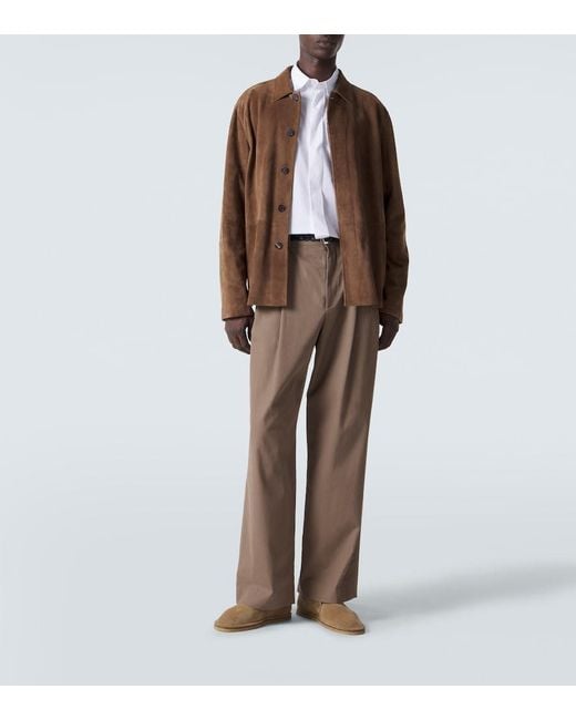 The Row Brown Ulrich Paneled Suede Jacket for men