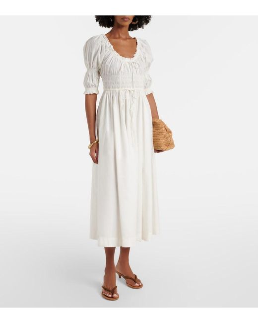 Doen White Kleid Aus Baumwolle