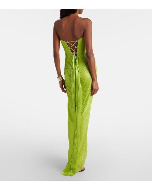 Maria Lucia Hohan Green Stephanie Silk Tulle Bustier Gown