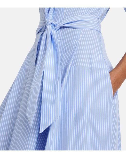 Jonathan Simkhai Blue Truman Striped Cotton Maxi Dress