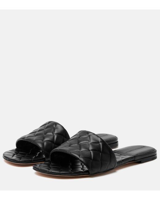 Bottega Veneta Black Army Quilted Leather Slides