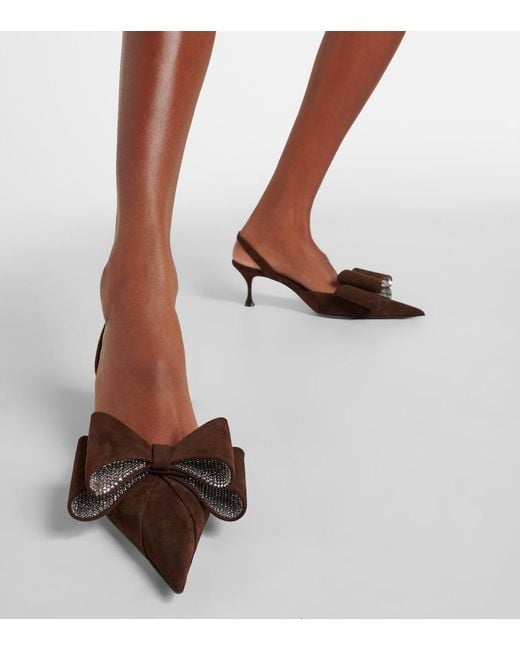 Mach & Mach Brown Le Cadeau 65 Suede Pumps