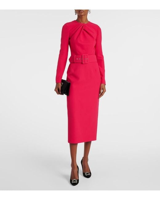 Robe Midi Ceinturee Safiyaa en coloris Pink