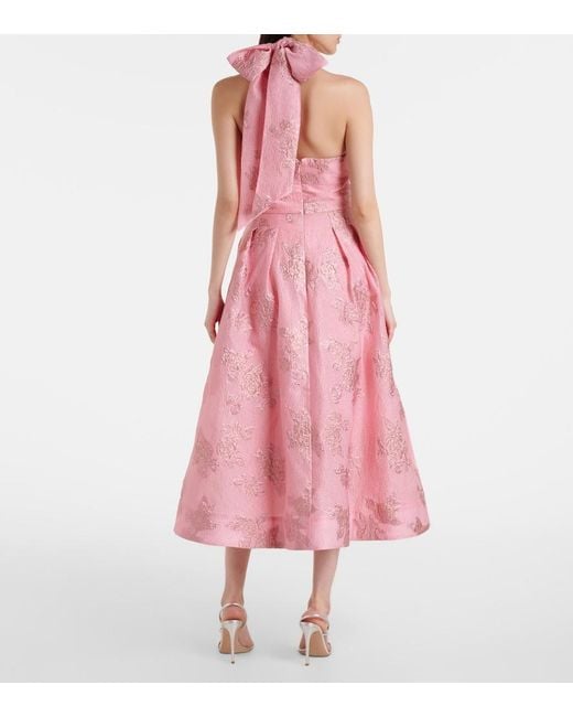 Rebecca Vallance Pink Benette Brocade Cocktail Dress