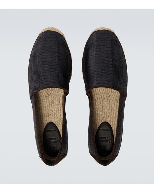 Brunello Cucinelli Black Suede-Trimmed Espadrilles for men