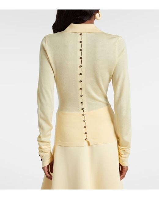 Jacquemus Natural Polopullover Aus Wolle