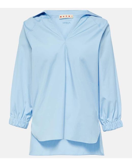 Marni Blue Cotton Poplin Shirt