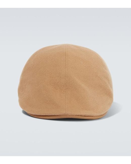 Giorgio Armani Schiebermuetze Aus Einem Wollgemisch in Natural für Herren