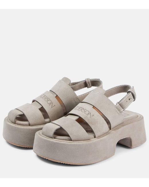 J.W. Anderson Gray Fisherman Leather Platform Sandals