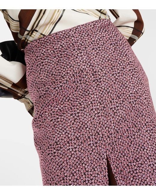 Falda Midi Shelda Dries Van Noten de color Purple