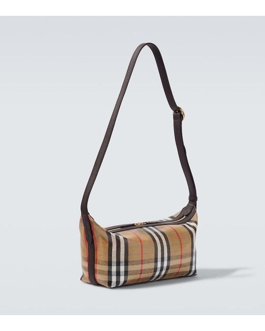 Burberry White Check Canvas Shoulder Bag for men