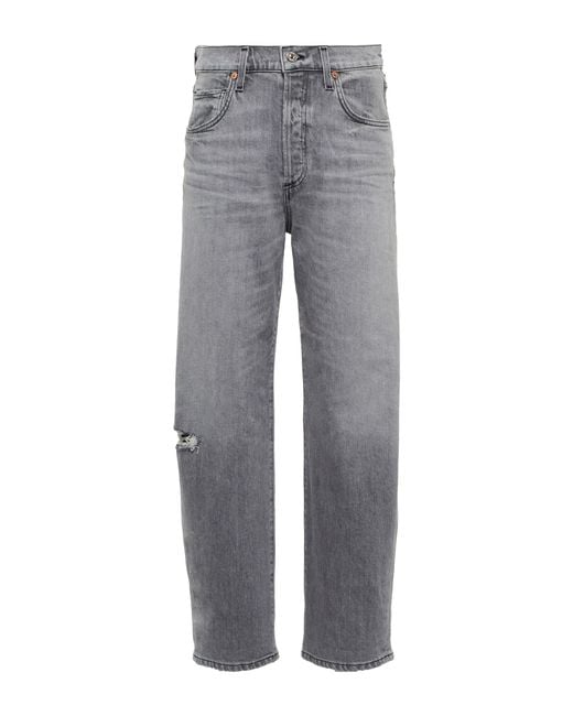 Citizens of Humanity Denim Dylan High-rise Straight Jeans in Gray | Lyst