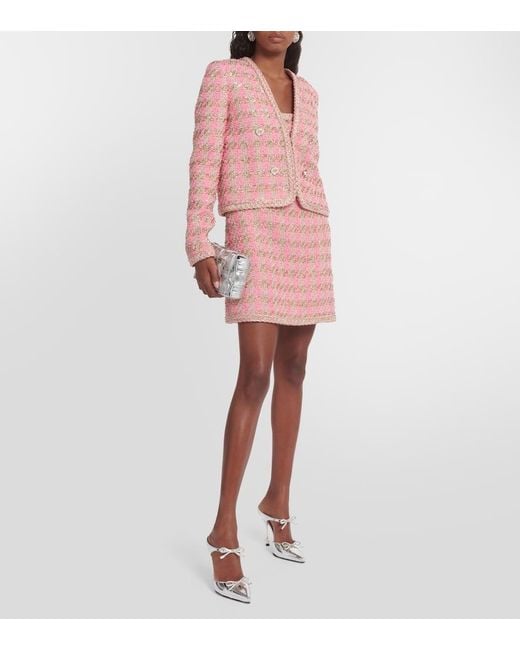 Giambattista Valli Pink Minikleid Aus Tweed
