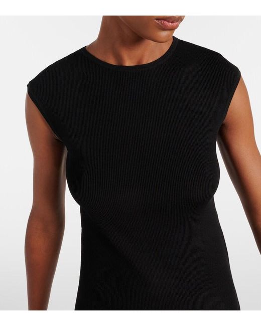 Max Mara Black Leisure Soldino Ribbed-Knit Top