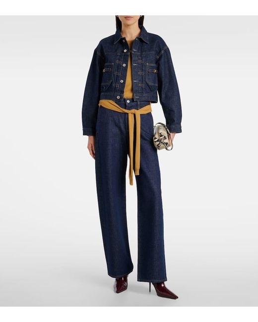 Citizens of Humanity Blue Alma Cropped Denim Jacket