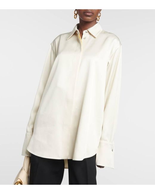 Jil Sander White Oversized Satin Shirt