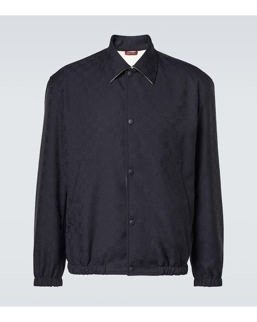 Gucci Blue Gg Cotton Jacket for men