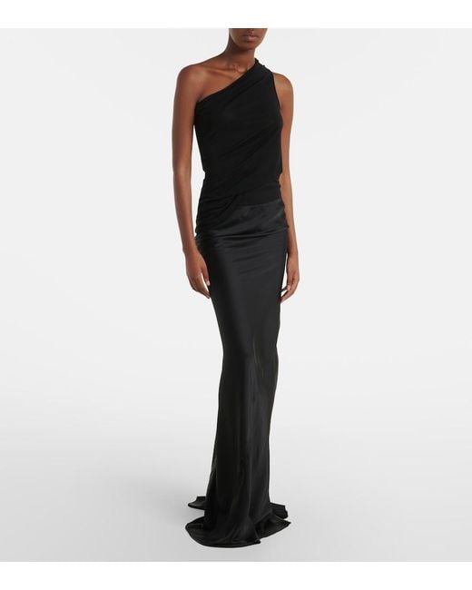 Rick Owens Black Athena One-Shoulder Top