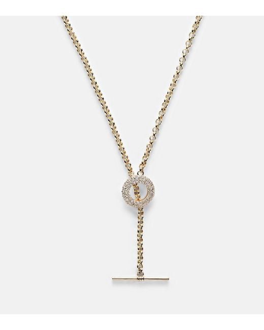 STONE AND STRAND White 14Kt Chain Necklace With Diamonds