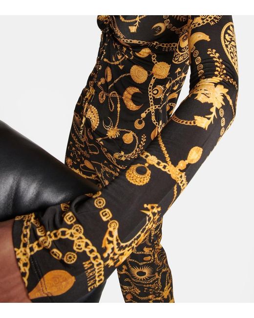 MARINE SERRE Yellow Printed Ruched Top