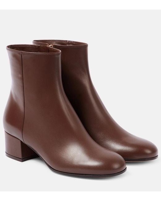 Gianvito Rossi Brown Joelle Leather Ankle Boots