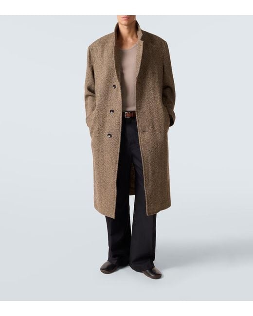 Lemaire Mantel Aus Woll-Tweed in Brown für Herren