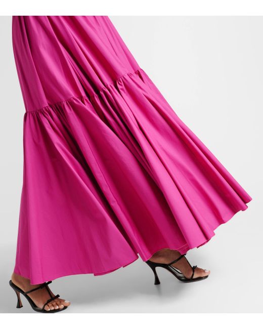Robe longue en popeline de coton Giambattista Valli en coloris Purple