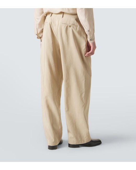 Giorgio Armani Natural Archivio Silk-Blend Straight Pants for men