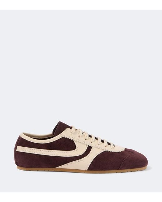 Dries Van Noten Brown Leather-Trimmed Suede Sneakers for men