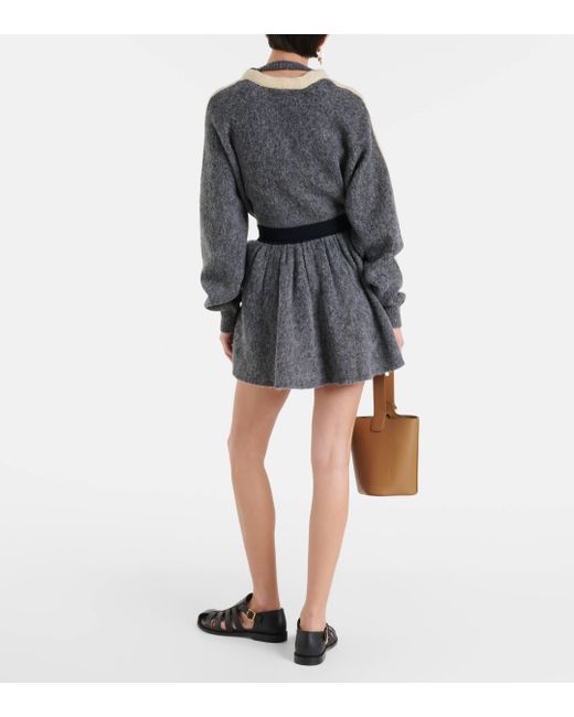 Mini-jupe en laine Loewe en coloris Natural