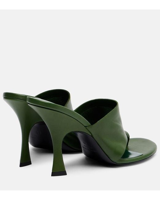 Magda Butrym Green Leather Thong Sandals