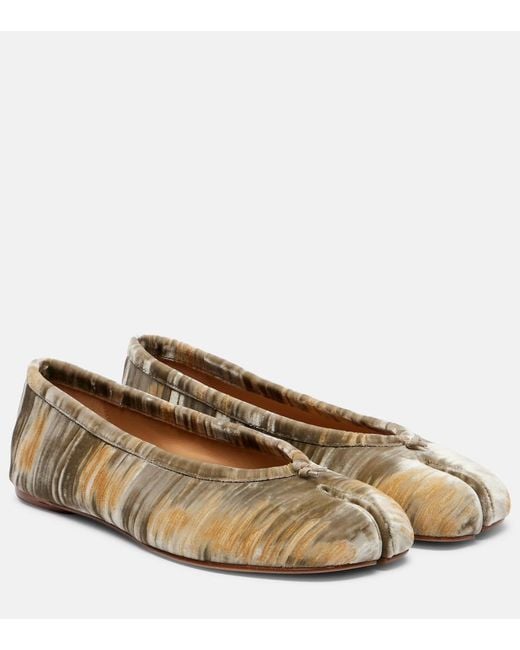 Maison Margiela Brown Tabi Velvet Ballet Flats