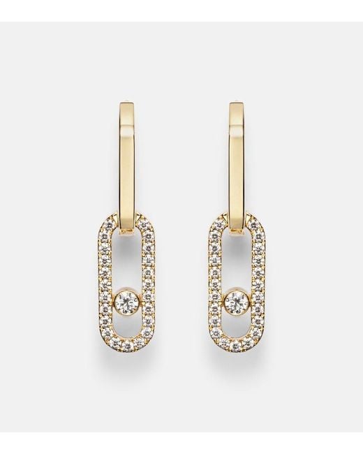 Messika White Move Link 18Kt Earrings With Diamonds