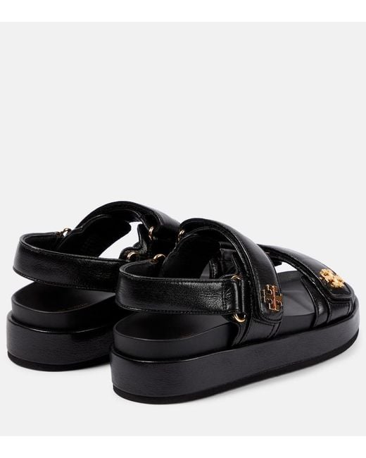 Tory Burch Black Kira Leather Platform Sandals
