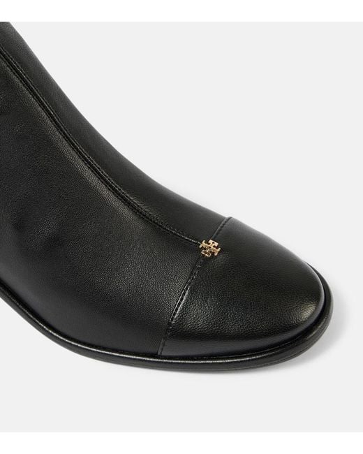 Tory Burch Black Leather Knee-High Boots
