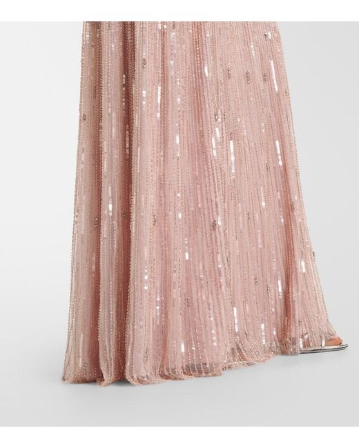 Jenny Packham Pink Astra Embellished Gown