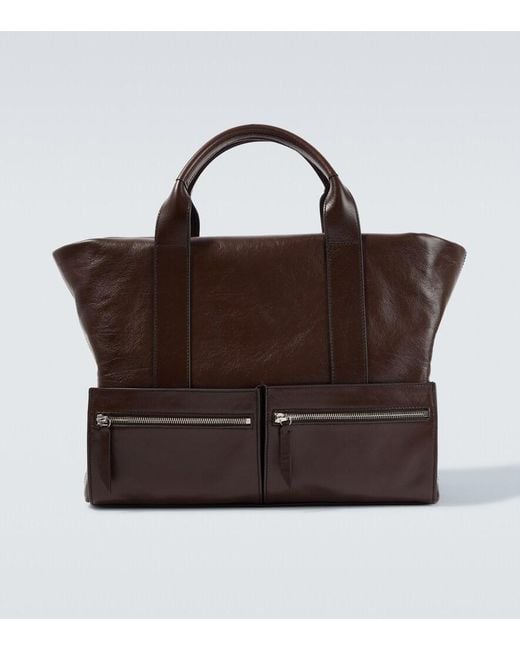 Metier Brown Racer 40 Leather Duffel Bag for men