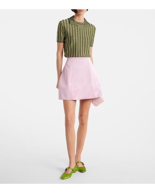 Roger Vivier Green Belle Vivier 25 Satin Mary Jane Flats