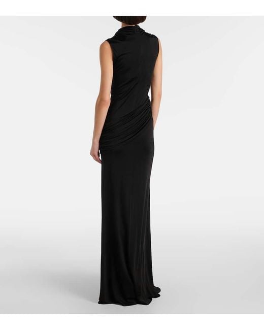 David Koma Black Draped Gown