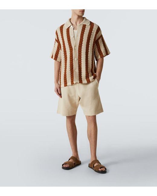 Orlebar Brown Brown Thomas Crochet Cotton Bowling Shirt for men