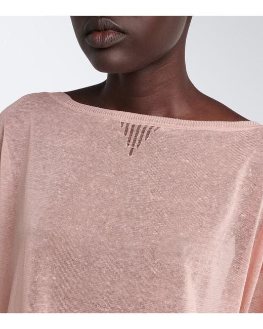 Alaïa Pink Knitted Linen And Silk Kaftan