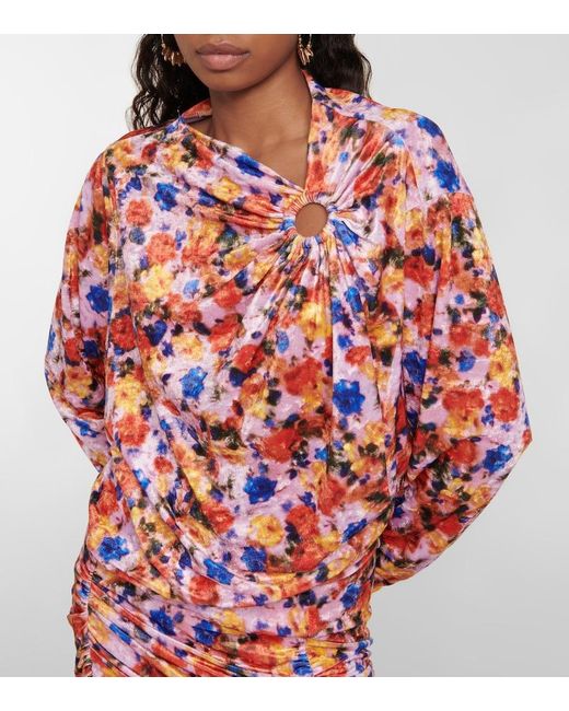 Isabel Marant Red Floral Print Minidress