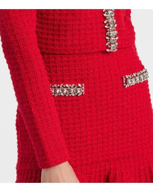 Self-Portrait Textured Knit Cardigan With Cropped Silhouette