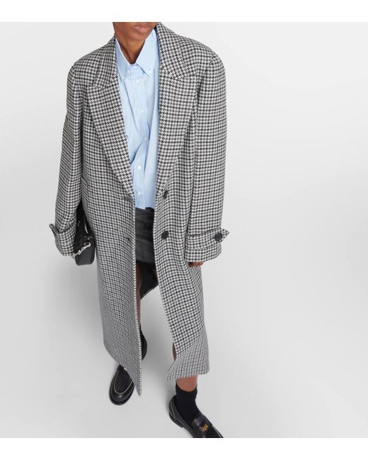 Miu Miu Gray Single-Breasted Virgin Wool Coat