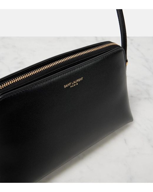 Saint Laurent Black Sac De Jour Leather Pouch