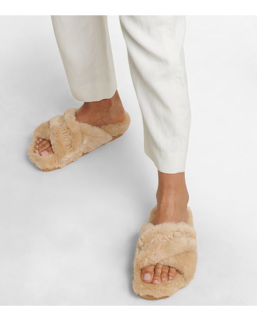 Faux Fur Crossover Sandals Light Beige ZARA United States
